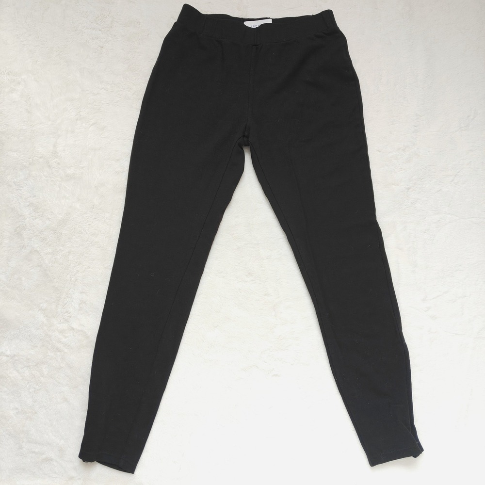 POPSUGAR Womens Leggings Black Ankle Zip Stretch Pants Wide Elastic Band Size XS